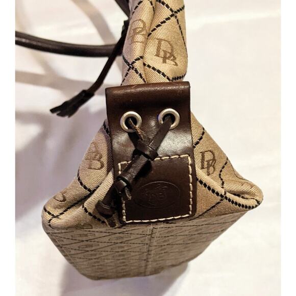 DOONEY & BOURKE Signature Canvas Tassel Tote Leather Trim Satchel Handbag Purse - Picture 9 of 14